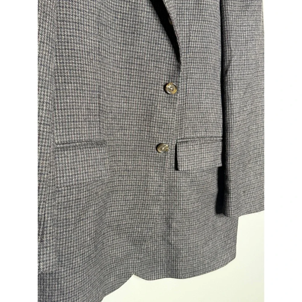 Ralph Lauren Mens Pure New Wool Houndstooth Blazer‎ Sport Coat Brown Grey 42R